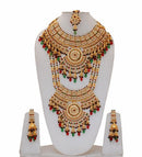 Goldpolish maroon, green and white bridal set