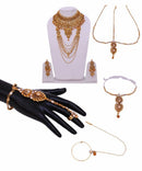 Goldpolish white and  golden polki bridal set-1494