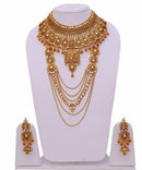 Goldpolish white and  golden polki bridal set-1494