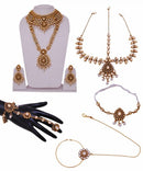 Goldpolish white kundan bridal set-1501