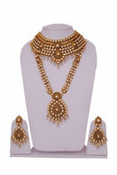 Goldpolish white kundan bridal set-1501