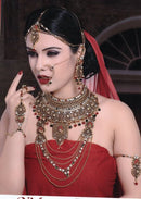 Goldpolish white and  golden polki bridal set-1494