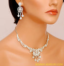 silverplated white beautiful diamond set