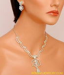 silverplated white diamond set