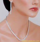 SILVERPLATED WHITE DIAMOND SET