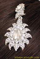 SILVERPLATED DIAMOND SET WITH TIKKA, JHUMAR