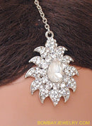 SILVERPLATED DIAMOND SET WITH TIKKA, JHUMAR