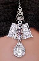 silverplated white diamond set with tikka