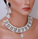 silverplated white diamond set with tikka