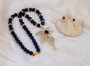 Goldpolih blue and white diamond set-1524