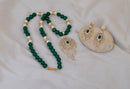 goldpolih emeral green and white diamond set-1527