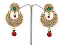 Beautiful ruby red, green and white polki earring