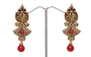 Beautiful ruby red, green and white polki earring