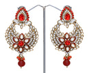 Beautiful red and white kundan earring