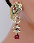 Beautiful ruby red, green and white earring