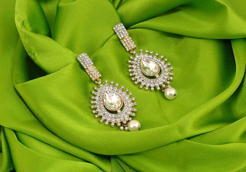 Goldpolish white diamond earring-103