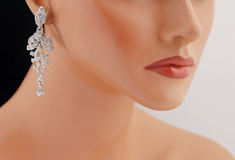 Silverpolish white diamond earring-102