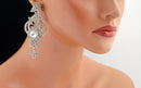 Silverpolish white diamond earring-104