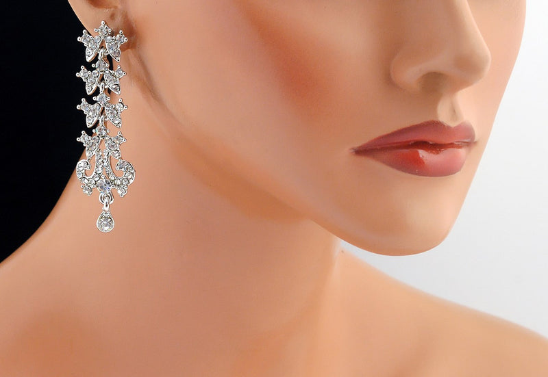 Silverpolish white diamond earring-107