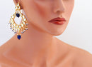 goldpolish blue and white kundan earring-gy