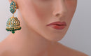 Goldpolish green jhumi earring-87