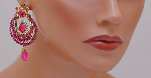 Goldpolish fusicha pink and white earring-2384