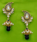 Goldpolish blue and white earring-2426