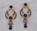 Goldpolish blue and white earring-2439