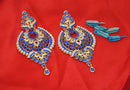 Goldpolish blue and white earring-2448