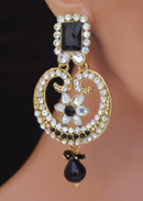 Goldpolish black and white earring-2454