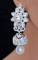 Silverpolish white diamond earring-2467