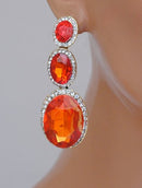 Goldpolish orange and white earring-2470