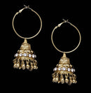 Goldpolish white earring-2475