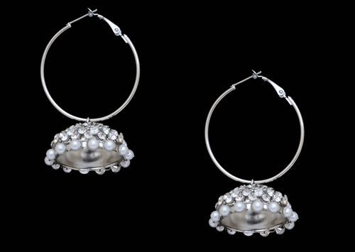 silverpolish white earring-2476