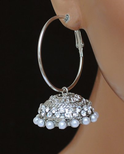 silverpolish white earring-2476