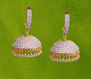 Goldpolish white jhumi earring-2506
