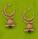 Goldpolish white jhumi earring-2.2