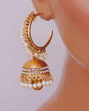 Goldpolish white jhumi earring-2.2