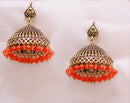 Beautiful antique gold and orange jhumi-2539