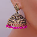 Beautiful fusicha pink and  antique gold earring-2542