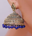 Beautiful antique gold and blue  earring-2543