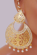 Goldpolish white earring-2562