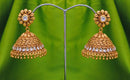 Goldpolish white jhumi earring-2587