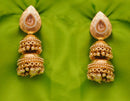 Goldpolish white jhumi earring-2591