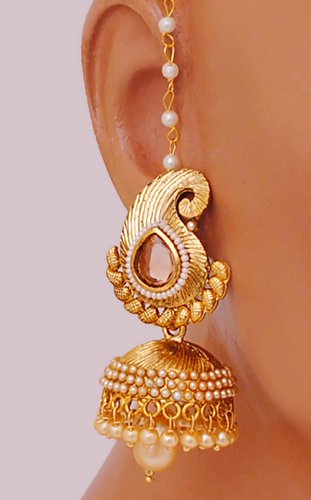 Goldpolish jhumi earring-2593