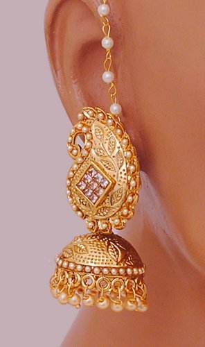 goldpolish jhumi earring-2596