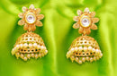 Goldpolish white jhumi earring-2598