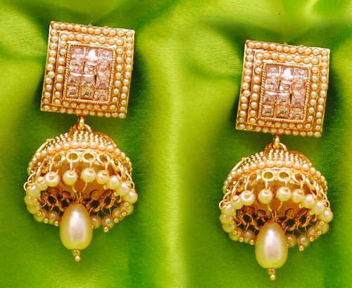 Goldpolish jhumi earring-2599
