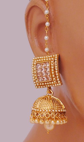 Goldpolish jhumi earring-2599