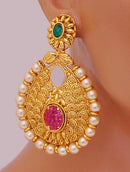 Golpdolish ruby red and green earring-2604